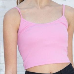 pink brandy melville cropped tank